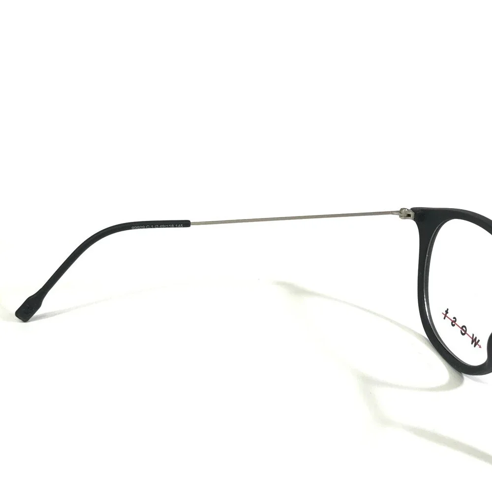 West Italy 99929 C.1 Eyeglasses Frames Black Silver Round Full Rim 49-18-145